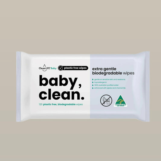 CleanLIFE Baby Clean Extra Gentle Plastic Free Wipes 120pk