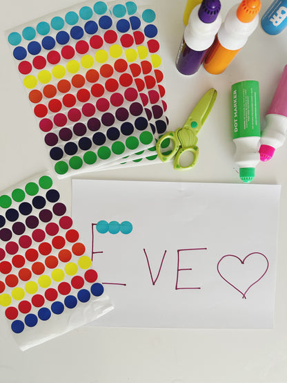 Colourful Dot Stickers – 5 Sheets (350 Stickers)