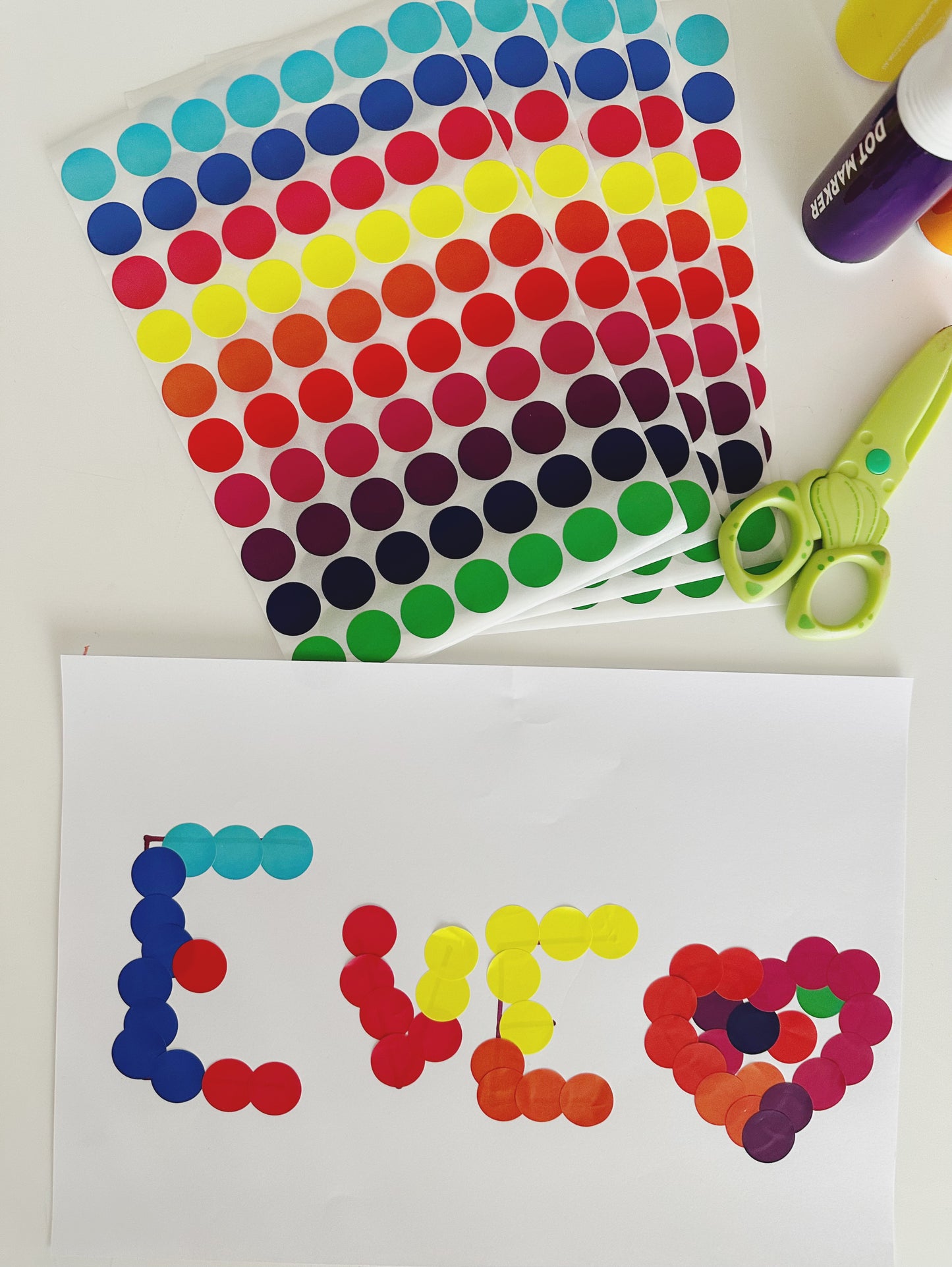 Colourful Dot Stickers – 5 Sheets (350 Stickers)