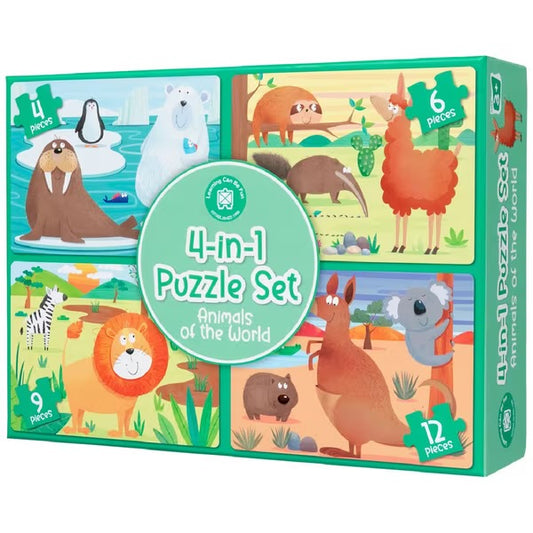 4 in 1 Puzzle Set: Animals Of the World